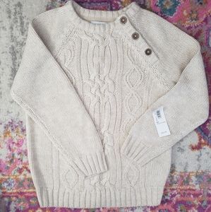 NWT Little boy's 5T Ivory Cableknit Sweater
